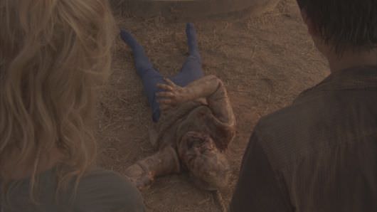 Before: An actor portraying a zombie before Stargate relieves him of his lower half