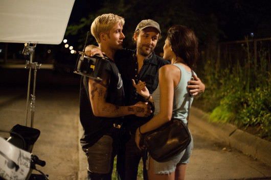Ryan Gosling, Derek Cianfrance and Eva Mendes on the set of The Place Beyond the Pines. Courtesy of Focus Features Ryan Gosling, Derek Cianfrance and Eva Mendes on the set of The Place Beyond the Pines. Courtesy of Focus Features
