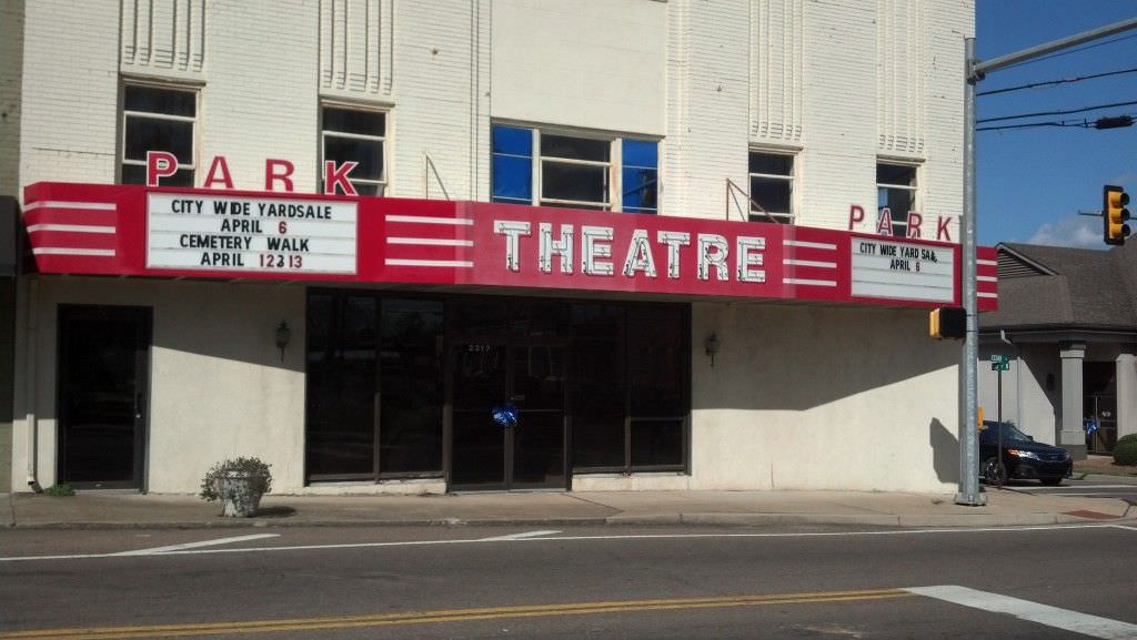 The Park Theater in McKenzie, saved from becoming a parking lot, with renovations pending. 