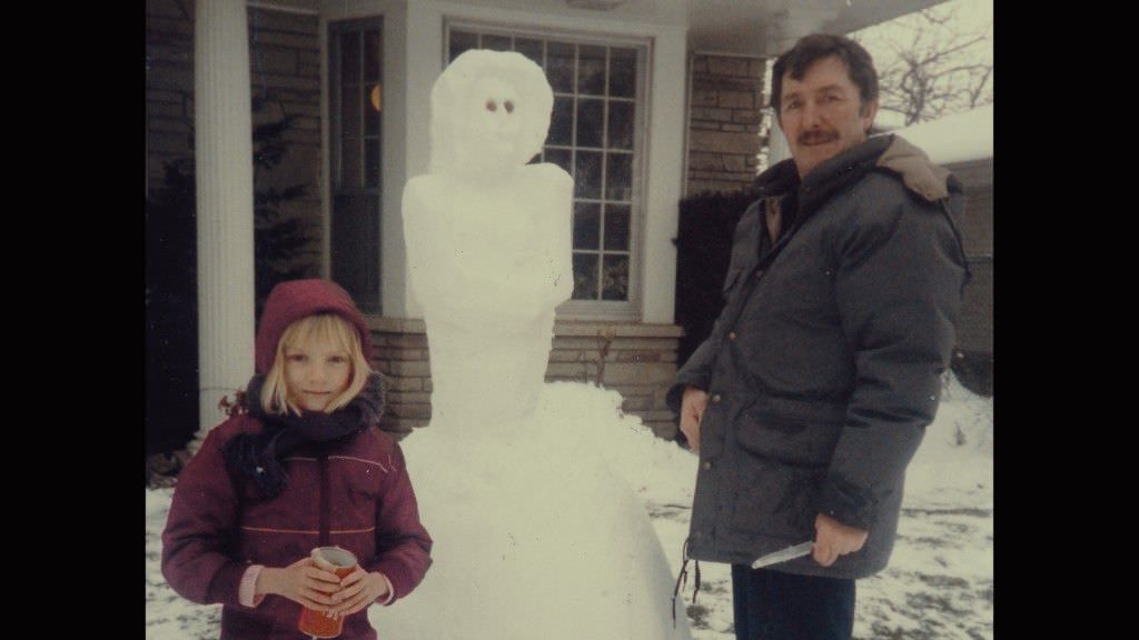 Sarah Polley, her dad, and a snowman