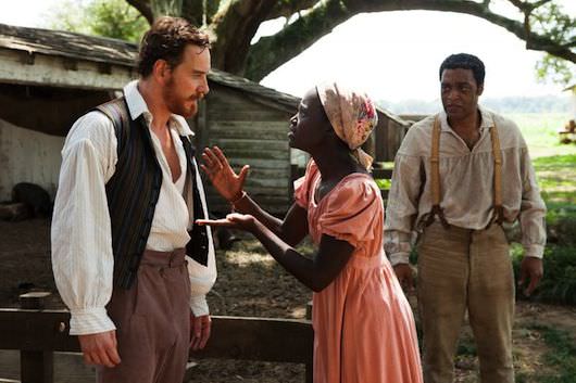 Michael Fassbender as "Edwin Epps", Lupita Nyong'o as "Patsey" & Chiwetel Ejiofor as "Solomon Northup"