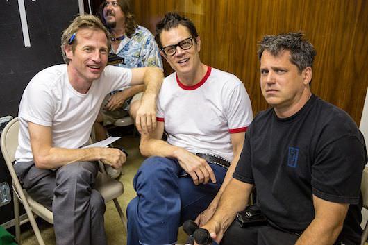 Left to right: Producer/Co-Writer Spike Jonze, Producer/Co-Writer Johnny Knoxville (as Irving Zisman), Producer/Co-Writer/Director Jeff Tremaine on the set of JACKASS PRESENTS: BAD GRANDPA, from Paramount Pictures and MTV Films. BG-03560R