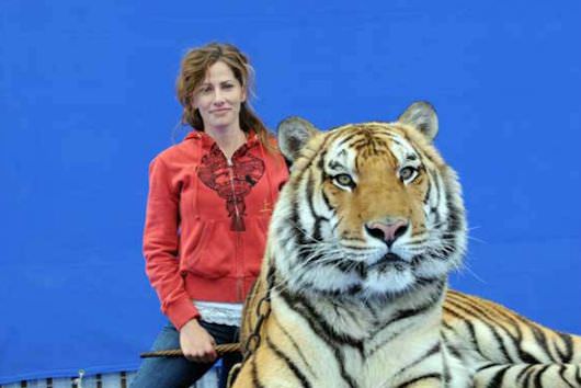 Tamara Reynolds with one of the stars of 'Life of Pi.' Courtesy Gentle Jungle