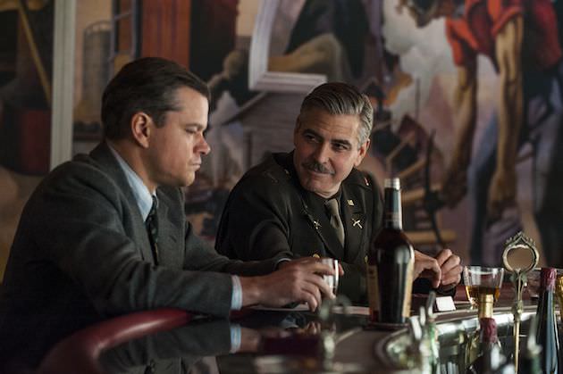 Matt Damon (left) and George Clooney in Columbia Pictures' THE MONUMENTS MEN.