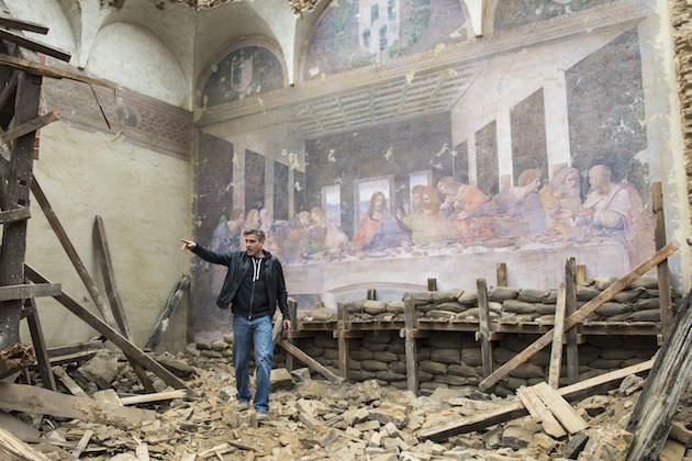 Santa Maria dell Grazie - Milan, ext.  The last supper, George Clooney directing on the set of Columbia Pictures' THE MONUMENTS MEN.