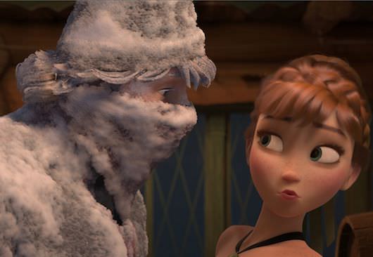 Fearless optimist Anna meets rugged—and snow-covered—mountain man Kristoff for the first time in Walt Disney Animation Studio’s “Frozen,” which hits theaters nationwide Nov. 27, 2013. ©2013 Disney. All Rights Reserved.