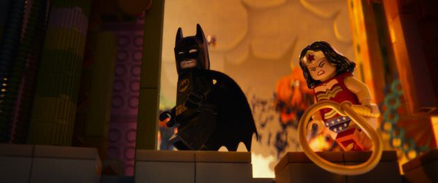 Lego Batman (Will Arnett) and Lego Wonder Woman (Cobie Smulders.) Courtesy Warner Bros. Pictures.