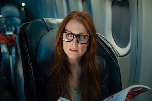 Julianne Moore as Jen Summers, sitting in a recliner bought from Costco, retrofitted into a first class seat by Hammond and Page. Courtesy Universal Pictures.