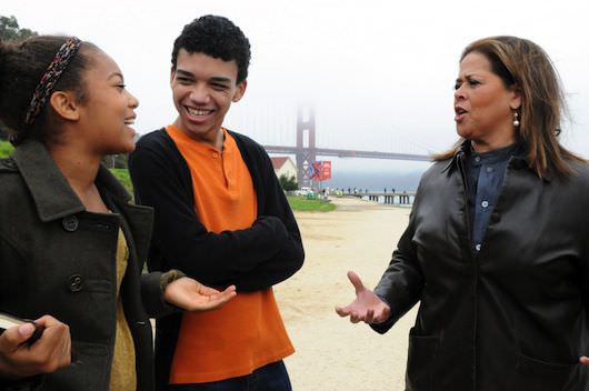 Jaz Sinclair, Justice Smith and Anna Deavere Smith. Courtesy of HBO 