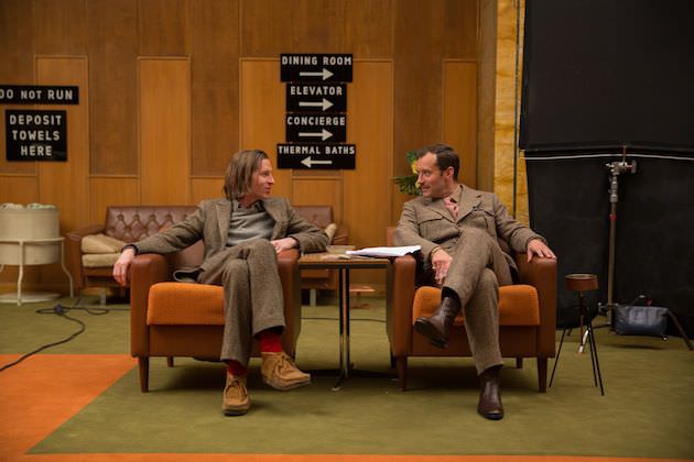 Wes Anderson and Jude Law. Courtesy Fox Searchlight Pictures.