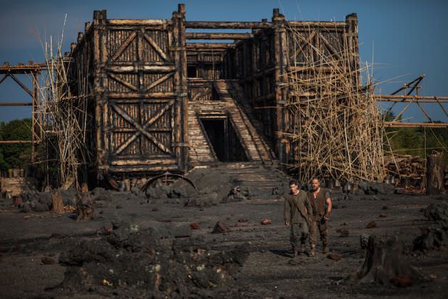 A year of planning and six months of hard work created the ark, using wood, tar, volcanic rock, steel, foam, and more. Courtesy Paramount Pictures.