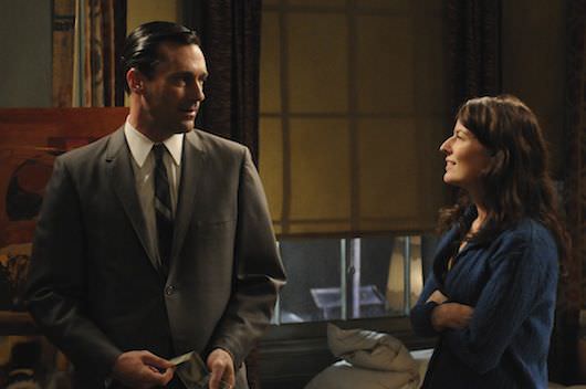 Don Draper (Jon Hamm) and Midge Daniels (Rosemarie DeWitt)