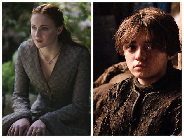 Sansa Stark (Sophie Turner) & Arya Stark (Maisie Williams). Courtesy HBO.