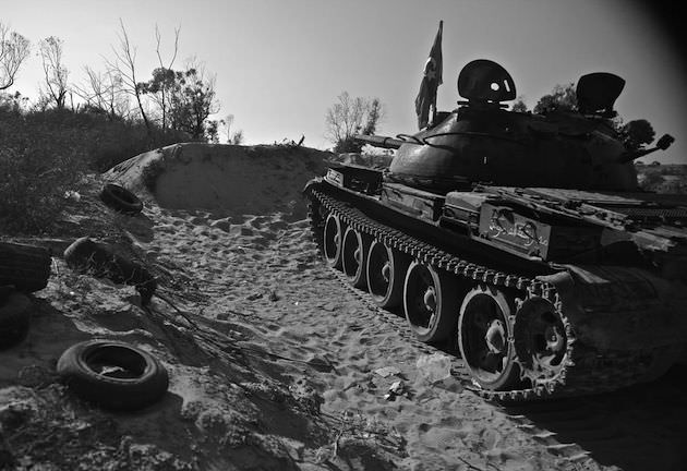 The rebels dug-in on the western frontline on the outskirts of Misrata to protect the fighters and hide their artillery. Photo by Rachel Beth Anderson.