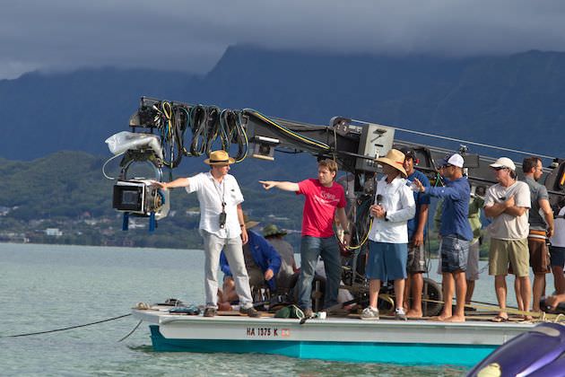 Director Gareth Brooks on the set of Godzilla. Courtesy Warner Bros. Pictures.