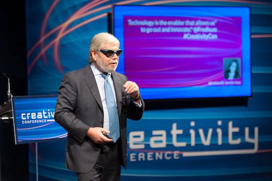 Avi N. Reichental wearing bespoke glasses that fit the exact measurements of his face thanks to 3D printing. Photo by Ralph Alswang.