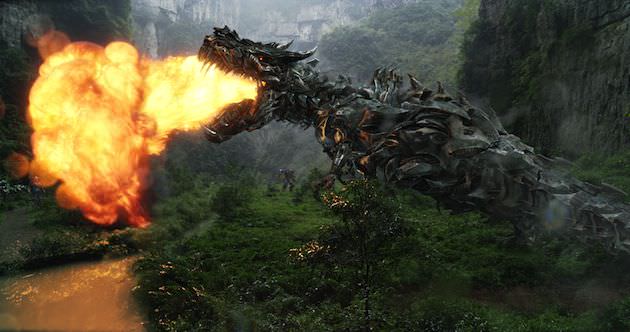 Grimlock dwarfs Optimus Prime, and causes a ton of destruction for Balog and Serrao to create. Courtesy Paramount Pictures.