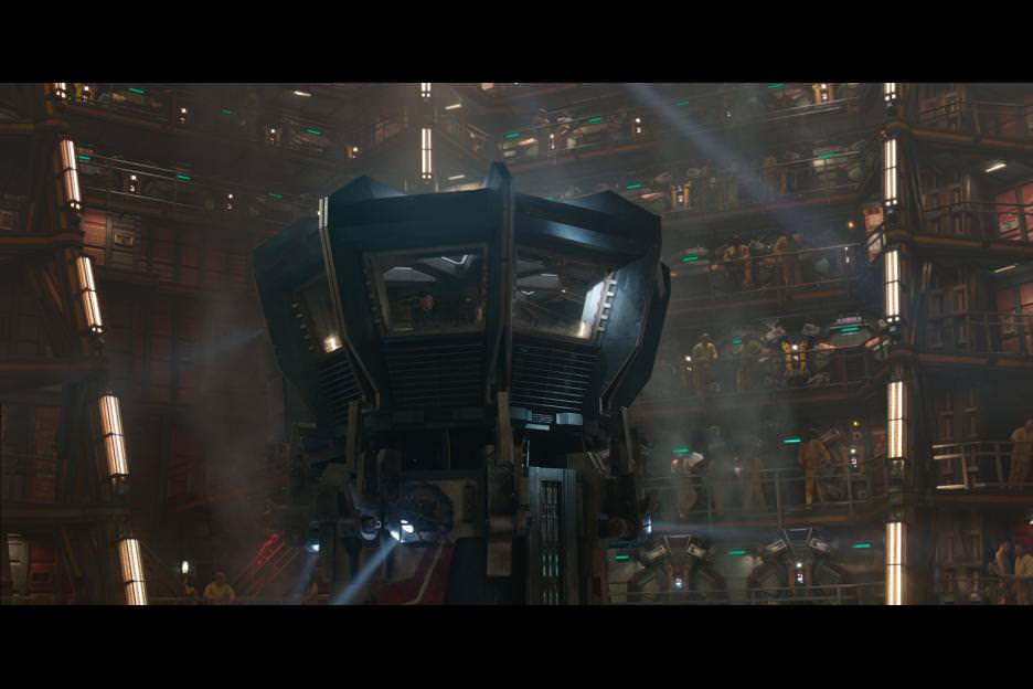 The 360-degree set created for the Kyln served other purposes for the film as well. Courtesy Walt Disney Pictures/Marvel Entertainment.