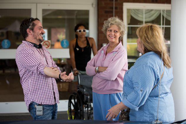 Falcone, Sarandon and McCarthy on the set of 'Tammy.' Courtesy Warner Bros. Pictures.