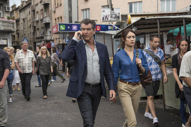 Pierce Brosnan and Olga Kurylenko