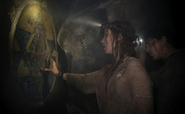 (L-r) Drew Dowdle and John Erick Dowdle at one of the entrances to the catacombs. Courtesy Universal Pictures. 