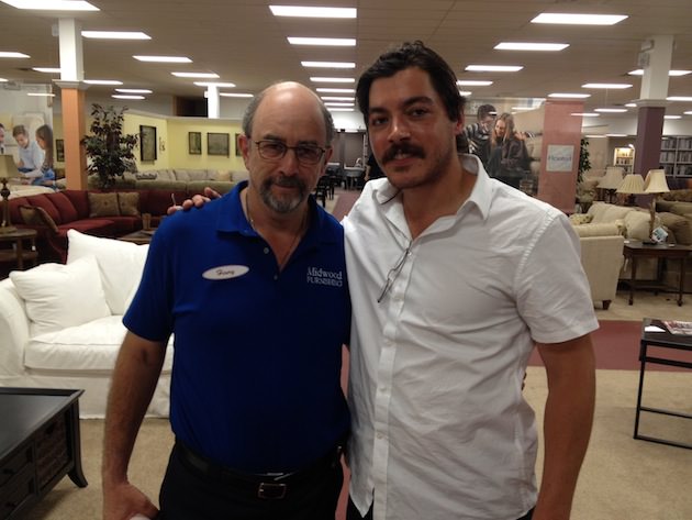 Richard Schiff and Sean Hartofillis on the set of 'Beach Pillows.' Courtesy Sean Hartofillis