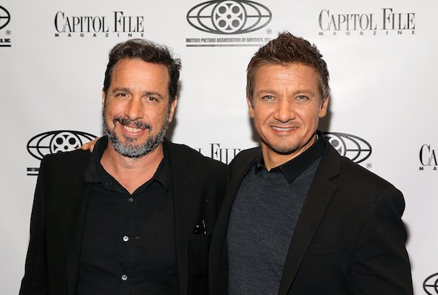 Director Michael Cuesta (L) and actor Jeremy Renner attend Capitol File's 'Kill the Messenger' Screening at MPAA on September 23, 2014 in Washington, DC.  (Photo by Paul Morigi/Getty Images for Capitol File Magazine)