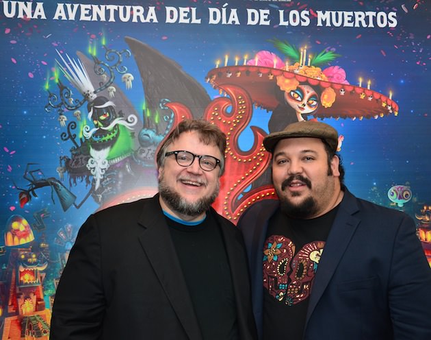 L-r: Producer Guillermo del Toro and writer/director Jorge R. Gutierrez at the Mexico premiere of 'The Book of Life.' Courtesy 20th Century Fox