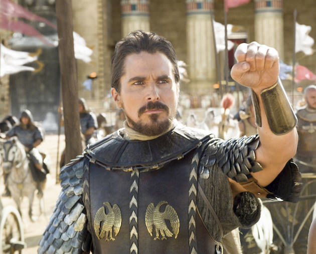 Moses (Christian Bale) prepares to lead the Egyptians into battle, with a little help from his subtly darkened eyes. Courtesy 20th Century Fox