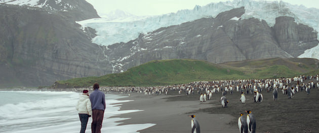 Chloe (Olivia Thirlby) and Peter (Vincent Kartheiser) on a walk in Antarctica. 