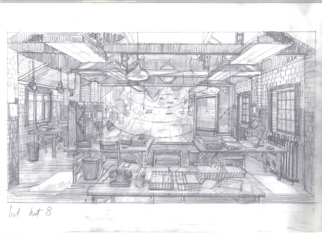 Interior of Hut 8, where Turing's team worked to break the Enigma code. Courtesy The Weinstein Co.