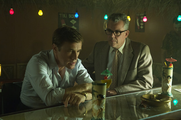 L-r: Walter (Christoph Waltz) and Dick Nolan (Danny Huston) talk about Walter's troubles. Courtesy The Weinstein Co. 