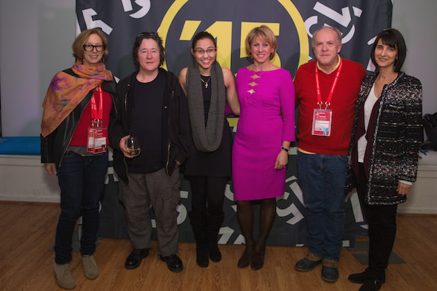 (L-R) Michelle Satter, Christine Vachon, Veronica Ortiz-Calderon, Sharon Waxman, Cassian Elwes and Ruth Vitale attende the Horizon Award reception during the Sundance Film Festival on January 26, 2015 in Park City, Utah. (Photo by Mat Hayward/Getty Images for Indiegogo)