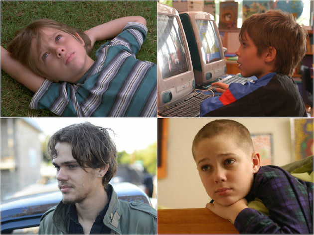 L-r, clockwise: Mason (Ellar Coltrane), at age 6, 7, 9 and 18. Courtesy of Matt Lankes. An IFC Films Release. 