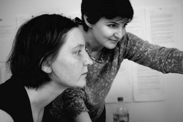 L-r: post production supervisor Maria Frycz & editor Mathilde Bonnefoy. © Laura Poitras 2014