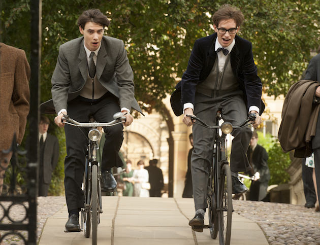 (L to R) Harry Lloyd stars as Brian and Eddie Redmayne stars as Stephen Hawking in Academy Award winner James Marsh’s THE THEORY OF EVERYTHING, a Focus Features release. Photo Credit: Liam Daniel / Focus Features