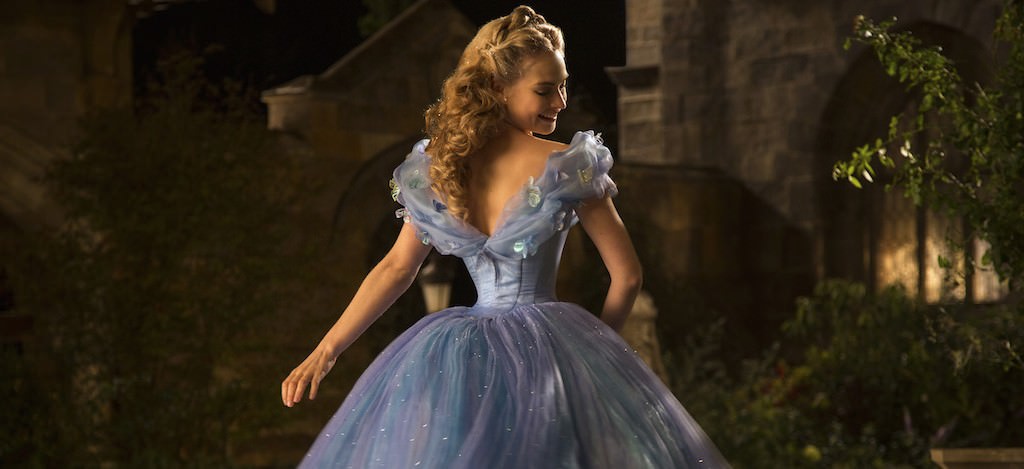 Cinderella (Lily James) in her incredible gown by costume designer Sandy Powell. Courtesy Walt Disney Studios