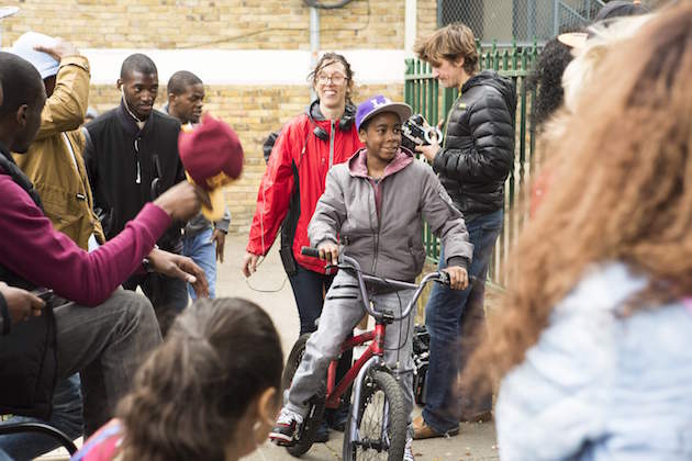 Writer/director Rebecca Johnson on the set of 'Honeytrap,' in Brixton, South London. Courtesy Honeytrap.