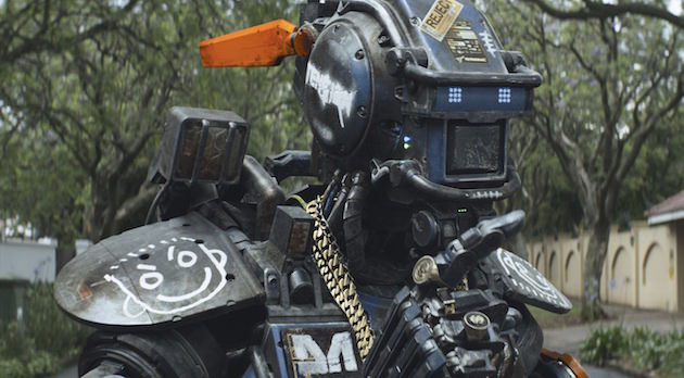 Chappie (Sharlto Copley) Courtesy Columbia Pictures. 