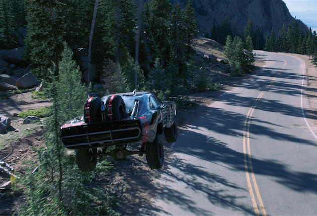 "It was built from scratch. Trying to fit all our custom components of an off-road vehicle in the Charger body and still leave enough room for Vin was a challenge. It is probably my favorite car in Furious 7,” he said in the press notes. Courtesy Universal Pictures.