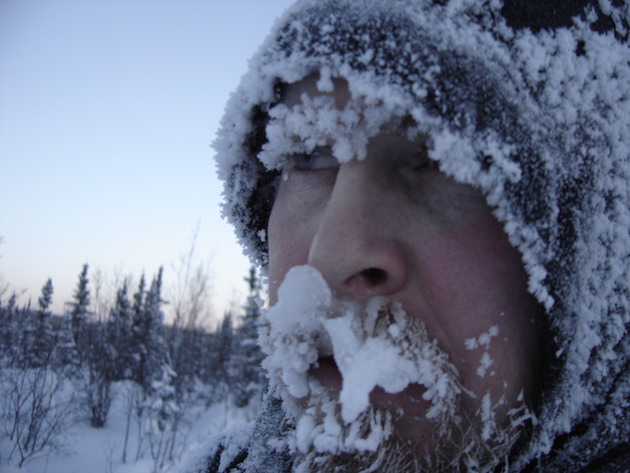 Karl in -35 degree weather in Tanana, Alaska.