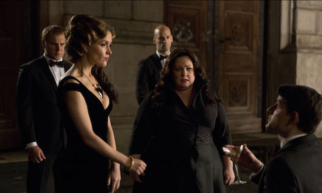 Melissa McCarthy infiltrates an arms dealing ring led by Rose Byrne (left). Courtesy 20th Century Fox