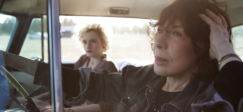 Left to right: Julia Garner as Sage and Lily Tomlin as Elle Photo by Aaron Epstein, Courtesy of Sony Pictures Classics