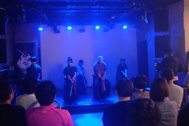 Shimaguchi and his troupe performing in Tokyo. Photo by PS Skatz