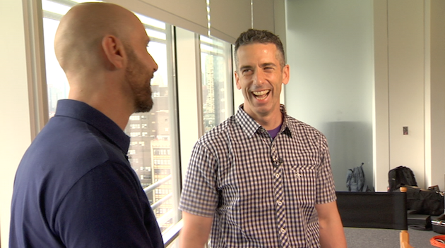 Thorpe with Dan Savage. Courtesy IFC Films.