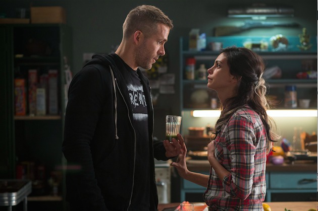 Wade Wilson (Reynolds) and new squeeze Vanessa (Morena Baccarin) trade barbs. Photo by Joe Lederer. Courtesy 20th Century Fox.