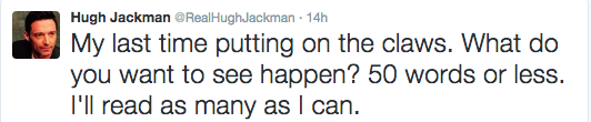 Hugh Jackman's Twitter page