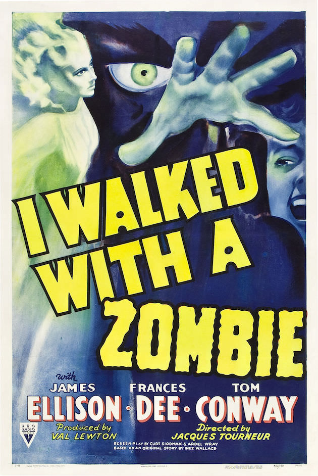 I Walked With A Zombie theatrical poster.