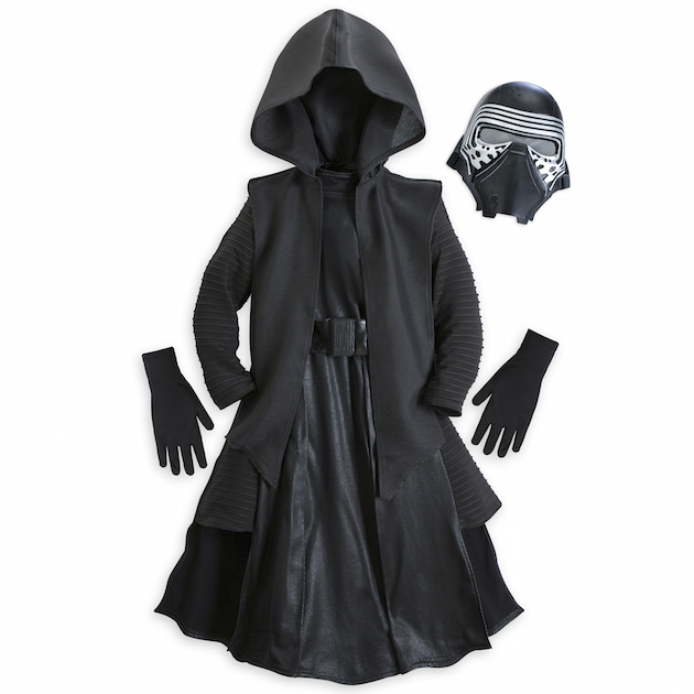 Kylo Ren Costume for Kids - Star Wars: The Force Awakens. .Available at Disney Store.MSRP: $59.95.Available: September 4. .Our Kylo Ren Costume for Kids transforms your Star Wars fan into the mysterious dark warrior from the newest installment of the epic saga. The ankle-length cloak comes with pants, hooded cape, gloves and mask.