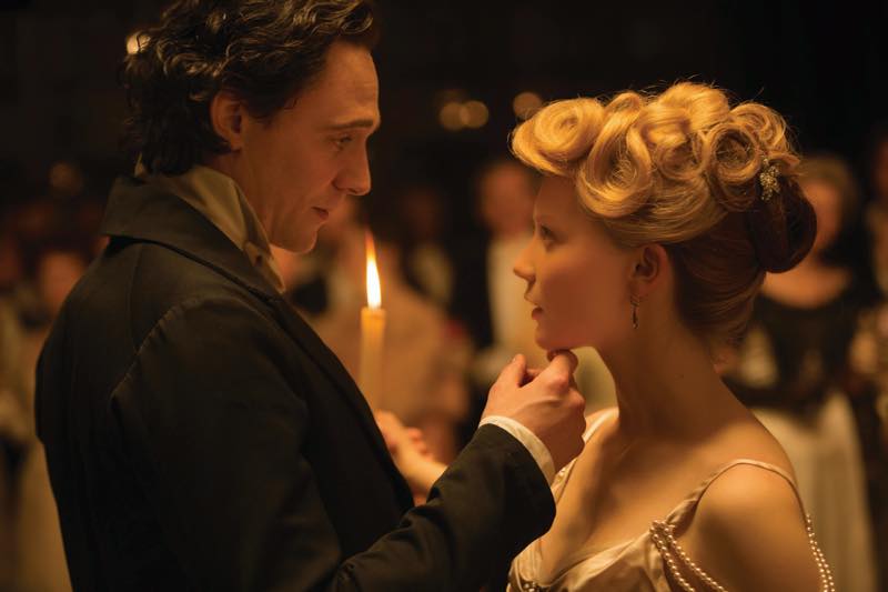 Tom Hiddleston as Sir Thomas Sharpe and Mia Wasikowska as Edith Cushing in Crimson Peak. Courtesy Universal Pictures/Legendary